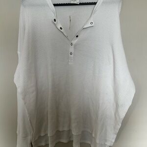 Aerie White Waffle Knit Henley